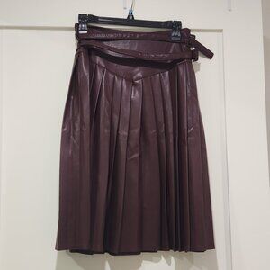 Coco Leather Pleated Skirt